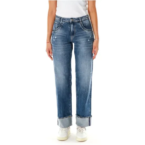 Straight Fit Mid Waist Jeans , Damen, Größe: W27 - Le Temps Des Cerises - Modalova