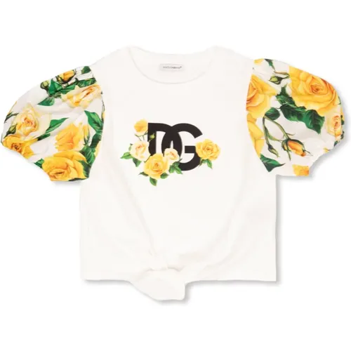 T-Shirt mit Blumenmuster - Dolce & Gabbana - Modalova