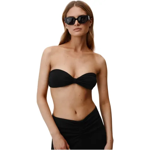 Minimalistisches Schwarzes Top mit Bügeln , Damen, Größe: XS - Undress Code - Modalova