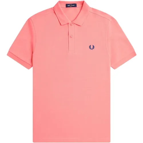 Slim Fit Plain Polo Coral Heat , Herren, Größe: L - Fred Perry - Modalova