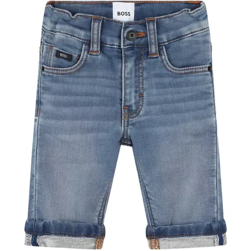 Blaue Gewaschene Baby Jeans , Herren, Größe: 74 CM - Hugo Boss - Modalova