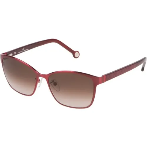 Rote Metallsonnenbrille für Frauen , Damen, Größe: 53 MM - Carolina Herrera - Modalova