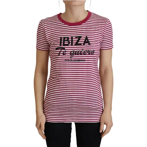 Exclusive Striped Ibiza T-Shirt , female, Sizes: S - Dolce & Gabbana - Modalova