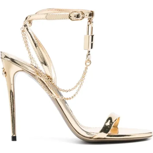 Goldene Sandalen mit 11.0 cm Absatz - Dolce & Gabbana - Modalova