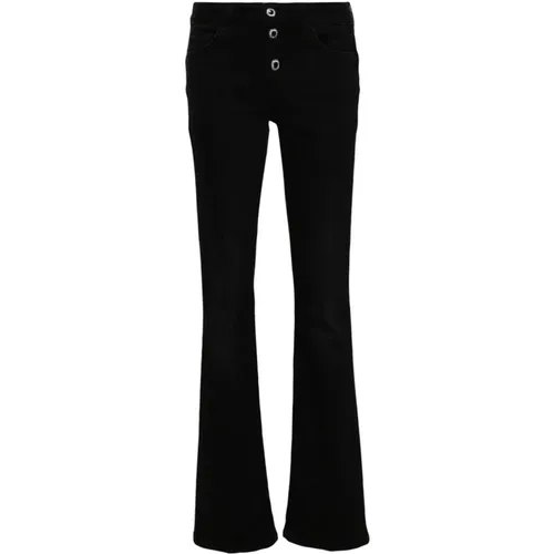 Crystal-Embellished Bootcut Jeans , female, Sizes: W29, W28, W27, W30, W26, W25 - Liu Jo - Modalova