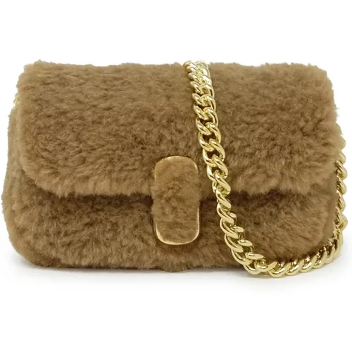 Camel Synthetic Fur Mini Bag , female, Sizes: ONE SIZE - Marc Jacobs - Modalova