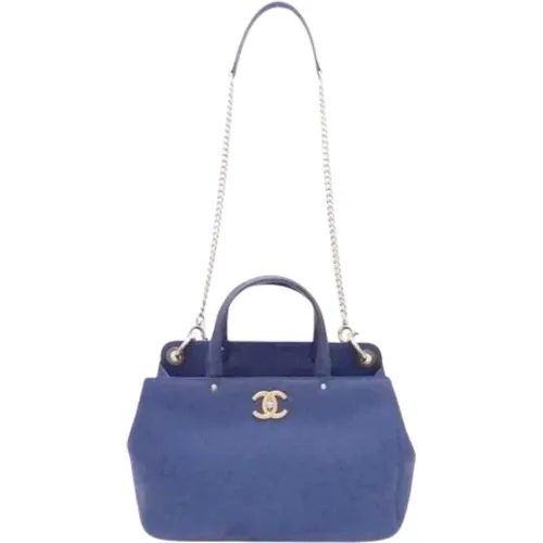 Gebrauchte Blaue Leder Chanel Tasche - Chanel Vintage - Modalova