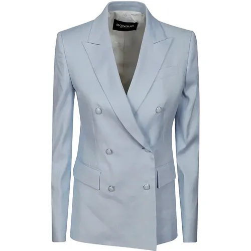 Jewel Button Double-Breasted Blazer , female, Sizes: L - Dondup - Modalova