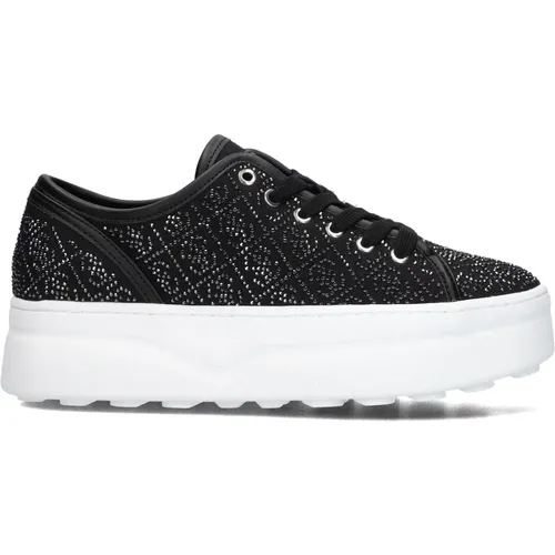 Schwarze Queeny Low-Top Sneakers , Damen, Größe: 37 EU - Guess - Modalova