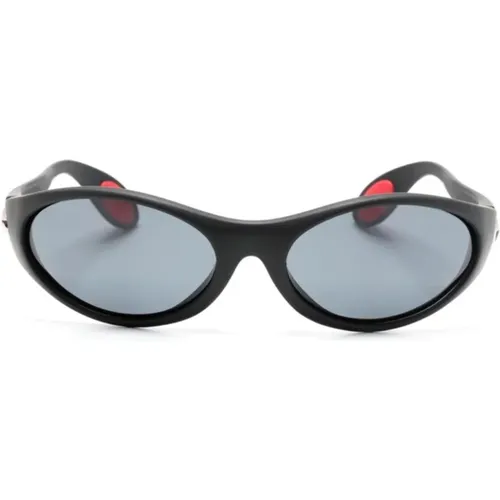 Schwarze Fahrradbrille,Schwarze gummierte Sonnenbrille mit farbigen Gläsern - Coperni - Modalova