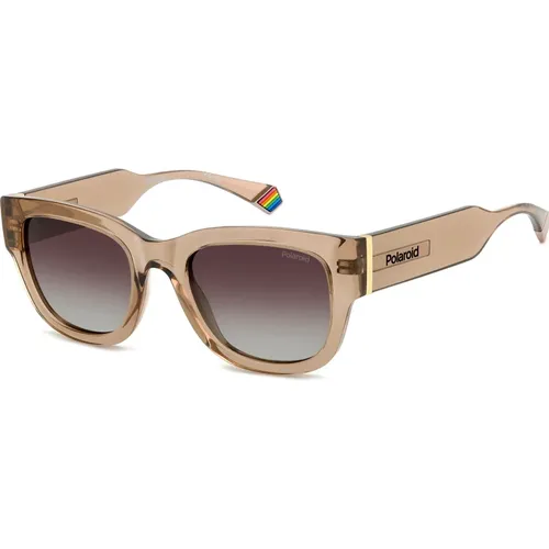 Beige Havana Sonnenbrille Braun Polarisiert,Matte Grey Sunglasses with Grey Gold,Rose Gold Sonnenbrille - Polaroid - Modalova