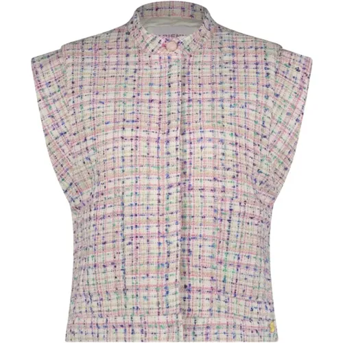 Herzgemusterter Tweed Gilet mit Druckknopfverschluss , Damen, Größe: M/L - Fabienne Chapot - Modalova