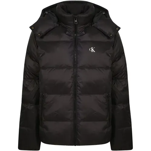 Schwarze Parka Jacke Aw24 , Herren, Größe: L - Calvin Klein Jeans - Modalova