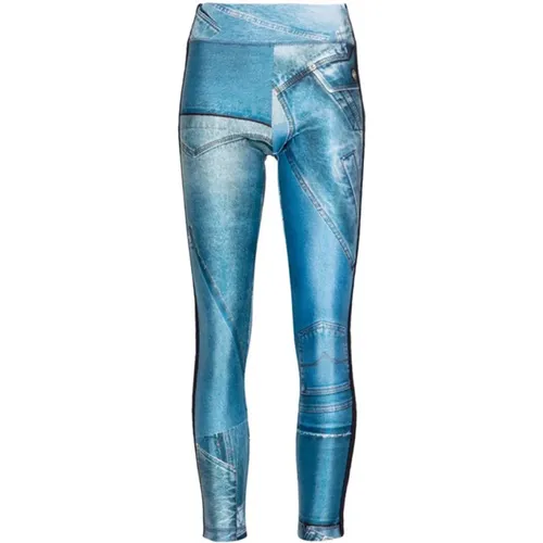 Patch Denim Leggings , Damen, Größe: XS - Versace Jeans Couture - Modalova