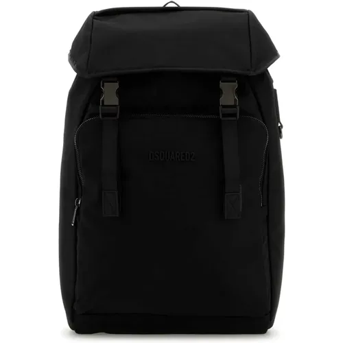 Urban Schwarzer Nylon Rucksack , Herren, Größe: ONE Size - Dsquared2 - Modalova