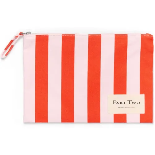 Striped Red Mandarin Bag , female, Sizes: ONE SIZE - Part Two - Modalova