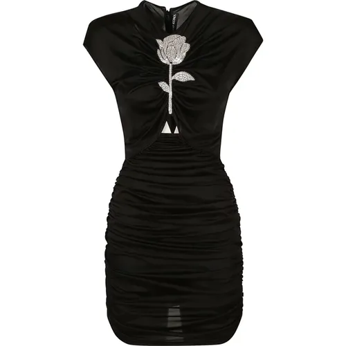 Crystal Rose Ruched Mini Dress , female, Sizes: S, M - David Koma - Modalova