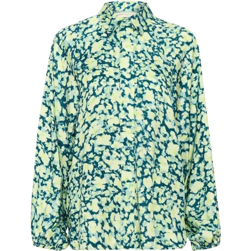 Green Painted Flower Shirt Blouse , female, Sizes: 3XL, L, 2XL, XL, S, 2XS, XS, M - InWear - Modalova