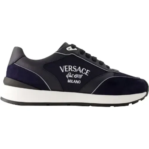 Leder sneakers , Damen, Größe: 43 EU - Versace - Modalova