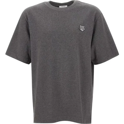 Grey Fox Logo T-shirt , male, Sizes: M, S - Maison Kitsuné - Modalova