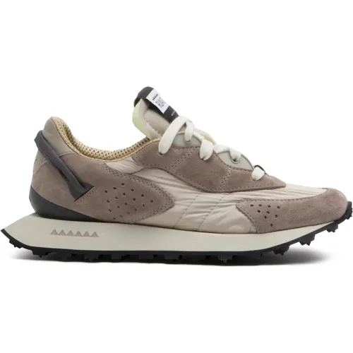 Sneaker aus geteiltem Leder in Taupe - RUN OF - Modalova