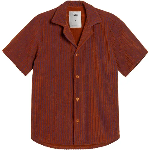 Terry Stripe Shirt , male, Sizes: L, M - OAS - Modalova