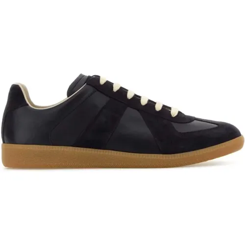 Aubergine Leder Sneakers Replica Stil - Maison Margiela - Modalova