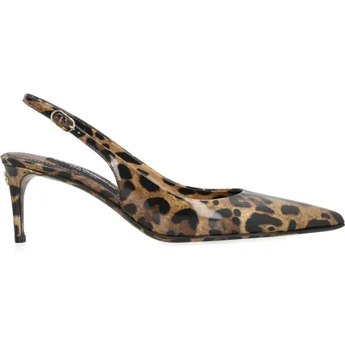 Leopard Print Slingback Pumps - Dolce & Gabbana - Modalova