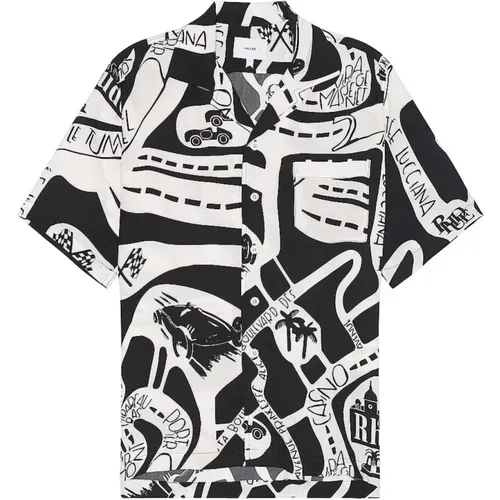 Strada Silk Shirt in , male, Sizes: L - Rhude - Modalova