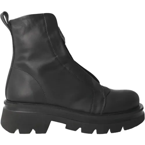 Schwarze Leder Stiefeletten Elegantes Design , Damen, Größe: 36 EU - Patrizia Bonfanti - Modalova