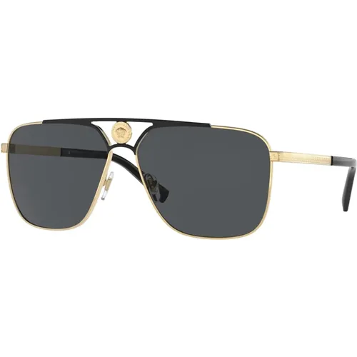 Gold Black/Grey Sunglasses Versace - Versace - Modalova