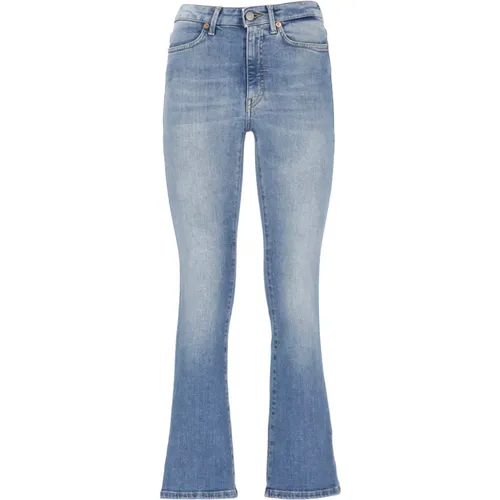 Blaue Jeans mit Logopatch , Damen, Größe: W26 - Dondup - Modalova