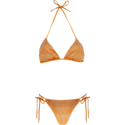 Triangle Bikini with Studs Pattern , female, Sizes: L, M - Miss Bikini - Modalova