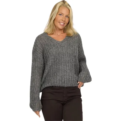 Dunkelgrauer Strickpullover Bibi.Au24 Stil - 2-Biz - Modalova