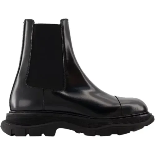 Leather boots , female, Sizes: 10 UK - alexander mcqueen - Modalova
