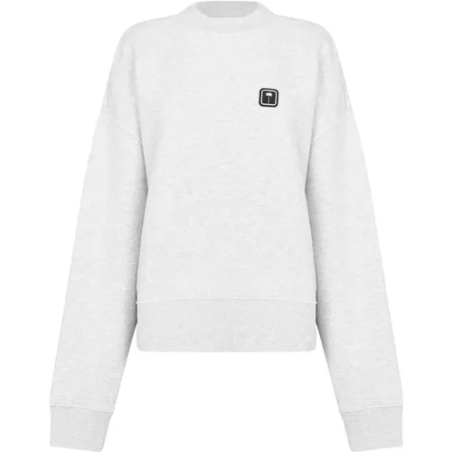 Oversize Sweatshirt in Grey Melange , female, Sizes: S - Palm Angels - Modalova