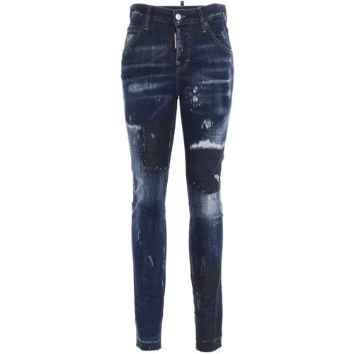 Slim Fit Blaue Jeans , Damen, Größe: XS - Dsquared2 - Modalova