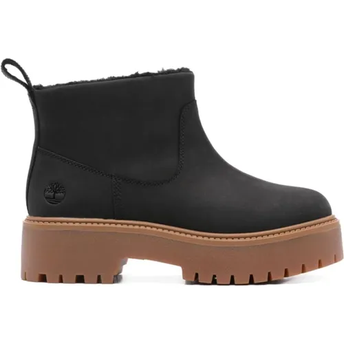 Schwarze Leder-Stiefeletten - Timberland - Modalova