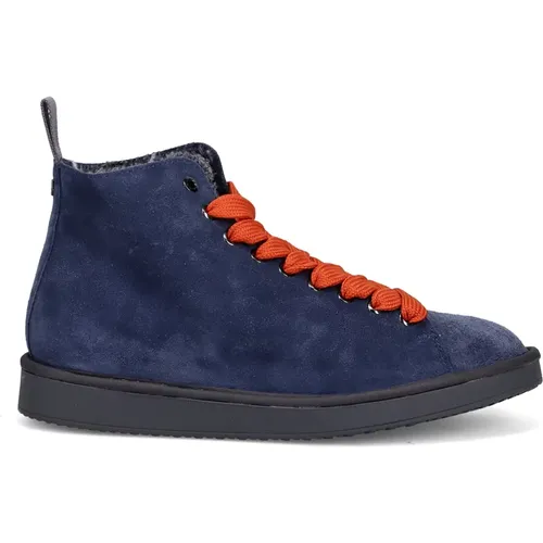 Suede Ankle Boot with Orange Laces , male, Sizes: 8 UK, 7 UK - Panchic - Modalova