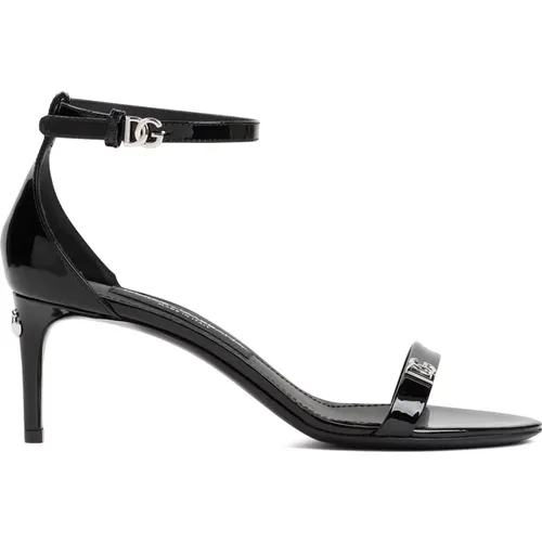 Schwarze Sandalen , Damen, Größe: 36 EU - Dolce & Gabbana - Modalova