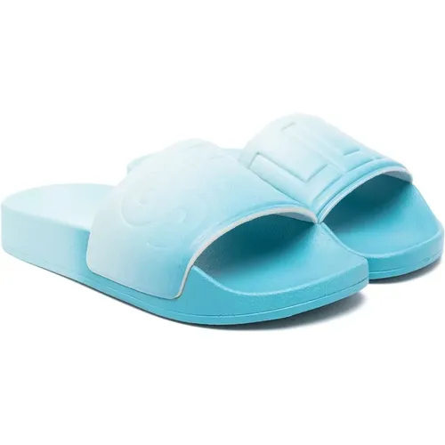 Blaue Transparente Flache Schuhe Slip-On Logo , Damen, Größe: 37 EU - Stella Mccartney - Modalova