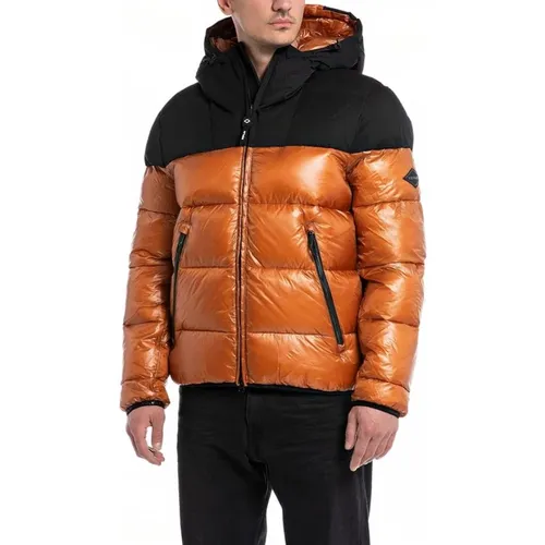 Quilted Down Jacket , male, Sizes: XL, M - Replay - Modalova