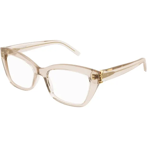 SL M118 001 Black Transparent Eyeglasses , female, Sizes: 52 MM - Saint Laurent - Modalova