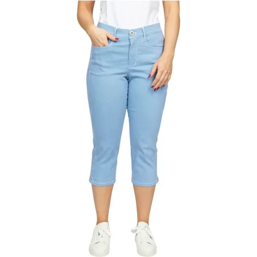 Blaue Gestreifte Cropped Hose Bina.Hs24 , Damen, Größe: XL - 2-Biz - Modalova