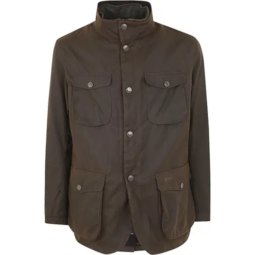 Olive Wax Jacket - Ogston , male, Sizes: L, XL, S - Barbour - Modalova