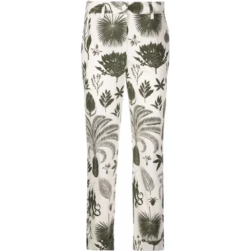 Graphic Print Green Cotton Trousers , female, Sizes: M, S - P.a.r.o.s.h. - Modalova