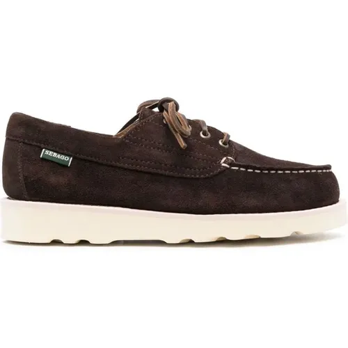 Braune Wildleder Schnürschuhe , Herren, Größe: 43 EU - Sebago - Modalova