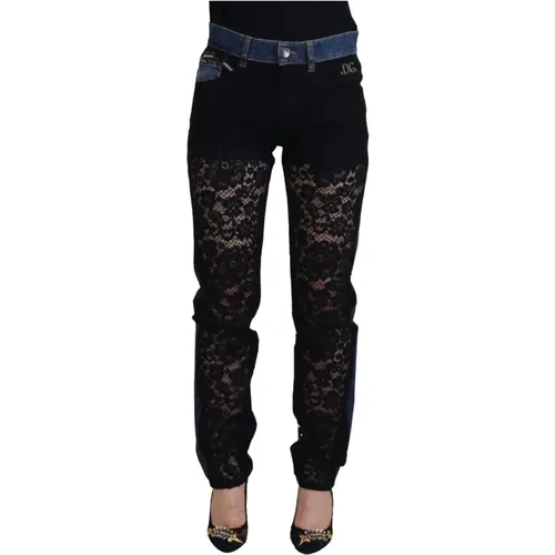 Blumenspitze Front Denim Jeans - Dolce & Gabbana - Modalova