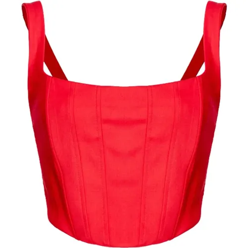 Strappy Viscose Bustier Top , female, Sizes: M, S, L - pinko - Modalova