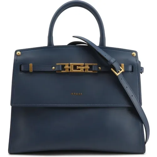 Leather Handbag with Metallic Fastening , female, Sizes: ONE SIZE - Guess - Modalova